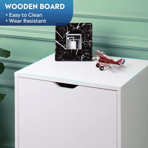 Image of DEVAISE Wood File Drawers, Mobile Office Cabinet with 5 Drawer and 1 Door, Rolling Filing Drawer for Home Office, White