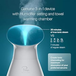 Ionic NanoSteamer - 3-in-1 Facial Steamer with Precise Temp Control - Atomizer - Mist - Humidifier- Unclogs Pores - Blackheads - Spa Quality - NanoSteam