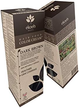 Hair Color EKOEH BRASIL Cream Dark Brown, PPD FREE, VEGAN 2.7fl.oz