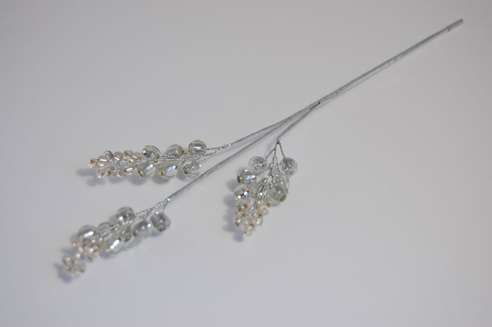 Bridal & Occasions - Bulk Clear/Silver One Bridal Crystal Berry Spray.