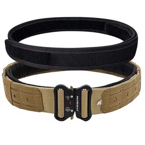aiGear Ceinture Tactique Militaire | Ceinture de Combat MOLLE HOMME | Travail Ajustable | Conçu Pour le Pratiquant de Sports Militaires en Extérieur | Taille 88-105...