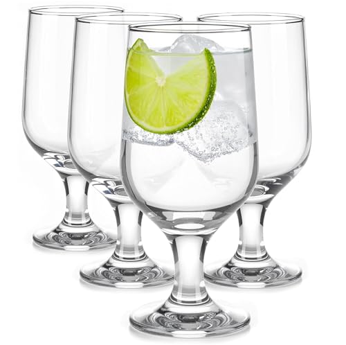 Glasmark KROSNO 1992 Lot de 4 à Bière Transparents Chope à Bière sur Pied Lavable au Lave-vaisselle 360 ml