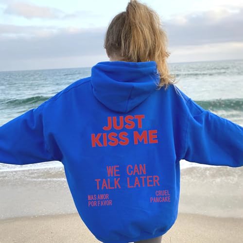 Just kiss me we can talk later Hoodie love Hoodie for couples romantic affection Hoodie anniversary gift for couples valentines Day Gift Gift for her4