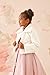Lilax Girls Faux Fur Button Closure Cozy Dress Coat (8 Years, Cream)