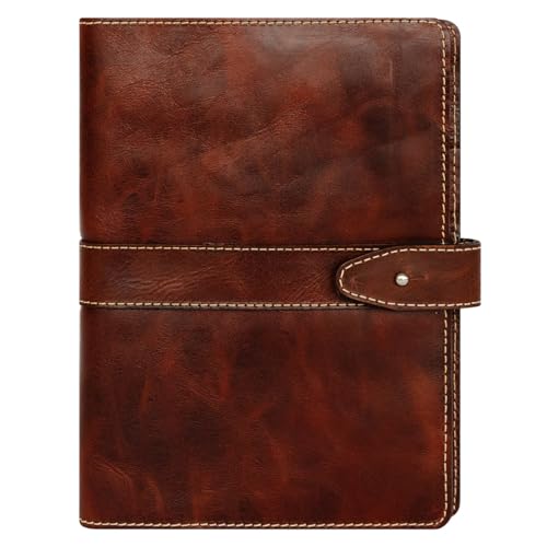 FranklinCovey - Torino Cover for Wire-Bound FranklinCovey Planners | Genuine Leather - Snap Closure (Classic, Cognac)