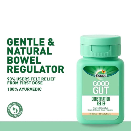 Image of Zandu Good Gut Constipation Relief Tablets | Clinically Proven Overnight Results | Gentle & Natural Bowel Regulator | 100% Ayurvedic Formula | 30 Tablets