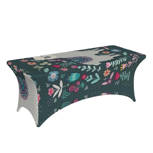 Nappe de table extensible anti-plis imprimé lama pour table 180cm - 4