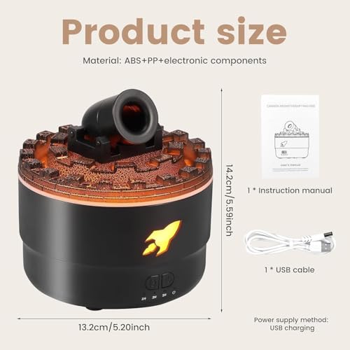 Image of Smart Cannon Blast Aroma Humidifier Diffuser | Silent Vapor Cane Aroma Diffuser | Turret Aromatherapy Machine Small Home, Office, Bedroom, Desktop | Ultrasonic Barbette Diffuser