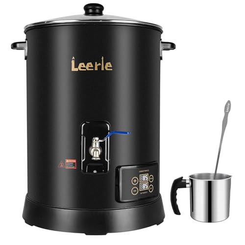 Leerie 30Lbs Digital Commercial Wax Melter for Candle Making - D15 Large Candle Wax Melting Pot with Accurate Temperature Control & Holds 30Lbs Melted Wax for Candle Making Business