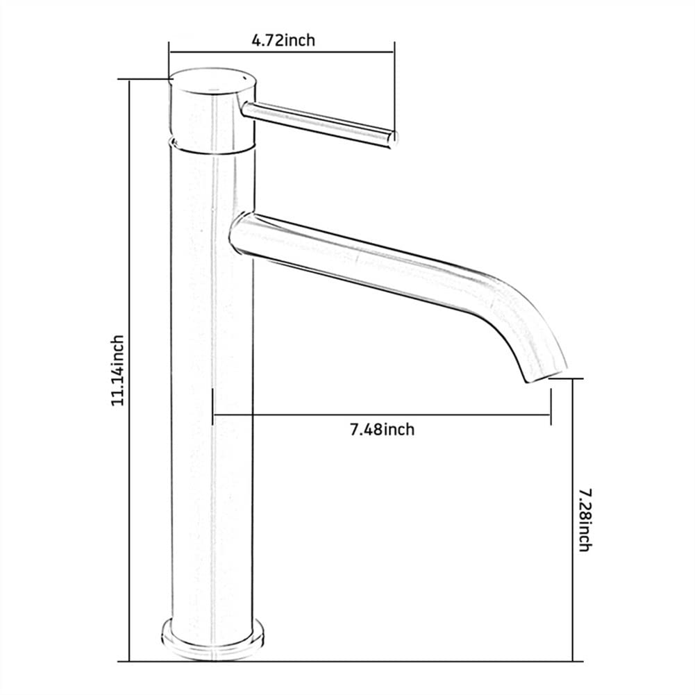 ADITAM bateria umywalkowa łazienkowa szczotkowana wysoka bateria umywalkowa, baterie łazienkowe, jednouchwytowa bateria umywalkowa, baterie umywalkowe z kranami wężowymi Double the comfort