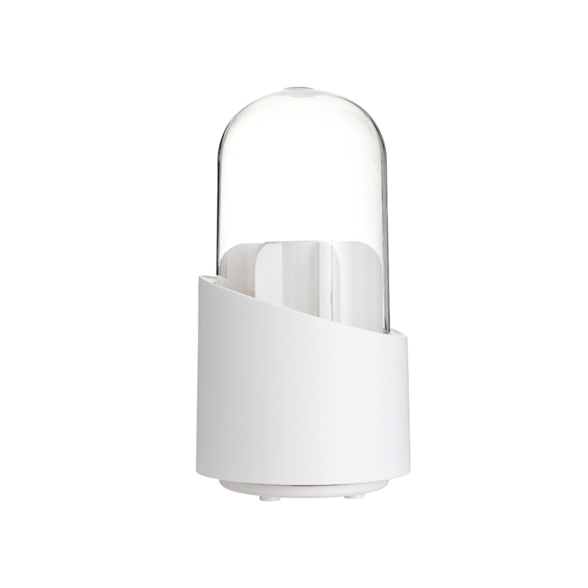 INF Soporte para brochas de maquillaje blanco con tapa, organizador de brochas de maquillaje y contenedor de almacenamiento