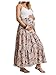 MakeMeChic Women's Maternity Skirt Floral High Waist Elastic Ruffle Flowy Long Skirt Maxi Boho Skirts Khaki X-Large