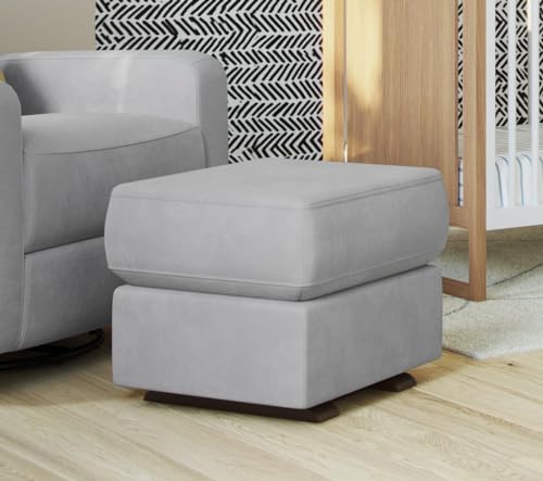 Nurture& Gliding Ottoman - Premium Ottoman Footrest for Nursery or Living Room, Features Premium, Stain-Resistant Performance Fabric in a Sleek, Smooth Glide Design. (Gray)