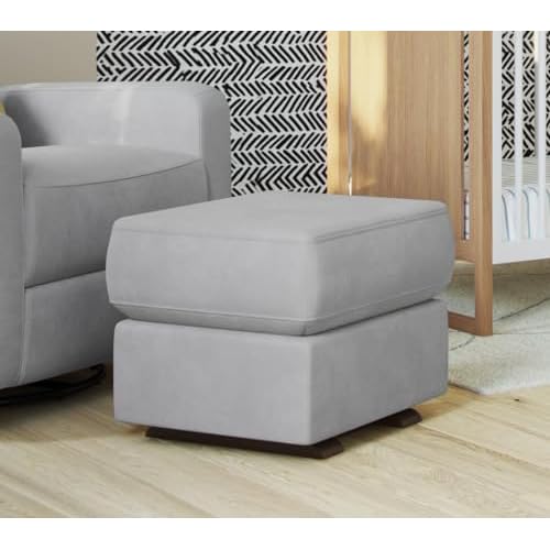 Nurture& Gliding Ottoman – Premium Ottoman Footrest for Nursery or Living Room, Features Premium, Stain-Resistant Performance Fabric in a Sleek, Smooth Glide Design. (Gray)