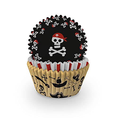 Anniversary House Lot de 75 caissettes à cupcakes en papier sulfurisé Motif pirate J175