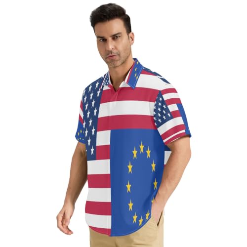 Chemise boutonnée homme GuoChe motif drapeau américain taille S