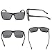 NIEEPA Men's Driving Sports Polarized Sunglasses Square Wayfarer Plastic Frame Glasses (Grey Lens/Black Frame)