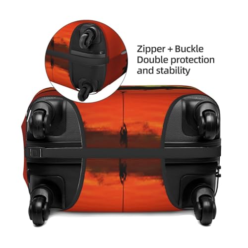Helicopter Plane Sea Rescue Airplane Luggage Cover for Suitcase, Suitcase Cover Protector Fit 22-24 Inch Luggage Travel Accessories, M4
