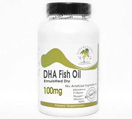 DHA Fish Oil 100mg (Emulsified Dry) ~ 100 Capsules - No Additives ~ Naturetition Supplements