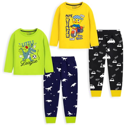Image of Trampoline Baby Boys Printed T-shirt with Pyjamas set Pack of 2