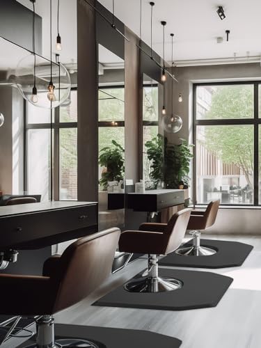4 x 5 Fuß Salonmatte für Gegen Ermüdung, Kalolary Stuhlmatte für Runde Stuhlbasis Bodenmatten für Friseure und Schönheitssalons Dicke Polygonale Büro-Bodenmatte für Salon und Friseurbedarf