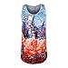 LINSINCH Femme Chemisiers été à 3/4 Manche Col Rond Imprimée à Plaid Lâché avec Fermeture éclair Hauts de Fluide (Multicolor, S)