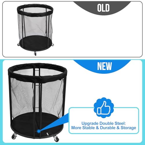 Ball Storage Bin for Garage, 52.3 U.S. Gals Balls Holder for Soccer, Basketball, Ball Cart, Rolling Basketball Rack for Outdoor, Indoor (52.3 U.S. Gals)