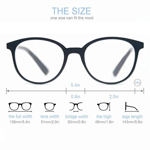 MODFANS 4-Pack Reading Glasses Fashion Printed for Men Women,Readers Glasses Round Frame Comfort Spring Hinges,Eyeglasses(4 Leopard) - Image 3