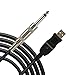 USB Guitar Cable,Ebetter USB Male to 6.5mm1/4 Mono Male Electric Guitar Cable Studio Audio Cable Jack Computer Recording Cable Connector Cords Adapter for Stage Instruments Recording Singing,3m/10ft