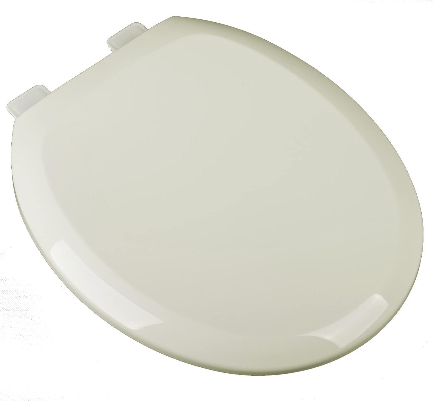 2Q1R8-02 Premium Slow Close Plastic Toilet Seat with Vari-Adjust Lok-Down R'N'C Hinge and Quik-Lok Mounting Hardware, Round, Biscuit/Linen