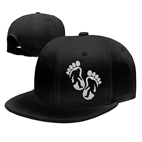 Snapback Hut für Männer Frauen Schwarz Verstellbar Klassisch Erwachsene Baseball Papa Hut Vintage Flat Bill Hip Hop Cap, Bigfoot, Einheitsgröße Cover
