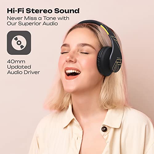 Image of PowerLocus Bluetooth Over-Ear Headphones, Wireless Stereo Foldable Headphones Wireless and Wired Headsets with Built-in Mic, Micro SD /TF, FM for iPhone /Samsung /iPad /PC (Black /Yellow)