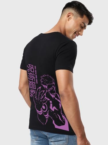 Image of Bewakoof Men's Typography Regular Fit Half Sleeve Round Neck Pure Cotton T-Shirt