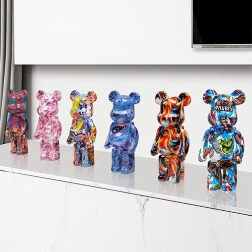 Figurine Ours Graffiti Décor intérieur moderne statue street art multicolore