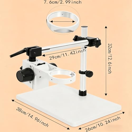 Support de microscope stéréo rotatif 360° avec fixation réglable 76 mm pour labo