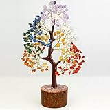 INKANAT Árbol 7 Chakras de Piedras Semi-Preciosas - 27cm Alto y 300 Piedras - Árbol Energético Feng Shui – Bonsái de Armonía y Decoración – Amatista, Cuarzo, Citrino, Aventurina y Más