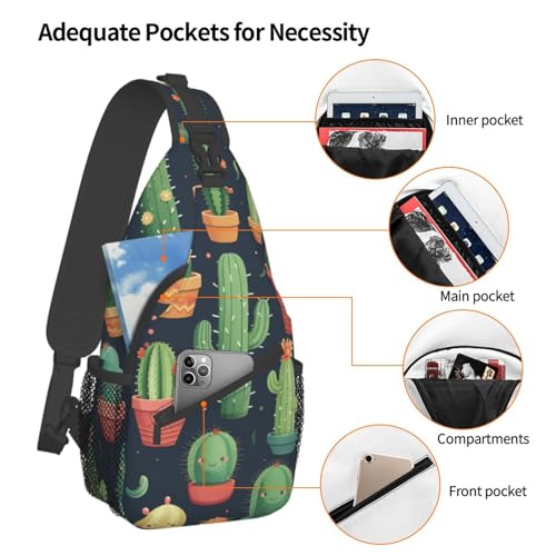 Bolso tipo sling con diseño cactus para hombre y mujer miniatura 4