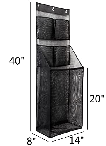 Alyer Multifunctional Over The Door Laundry Basket,Behind The Door Storage Organizer For Laundry,Rv,Dorm,Bathroom,Bedroom,Pantry, Nursery,Kitchen (Black) #TOP1