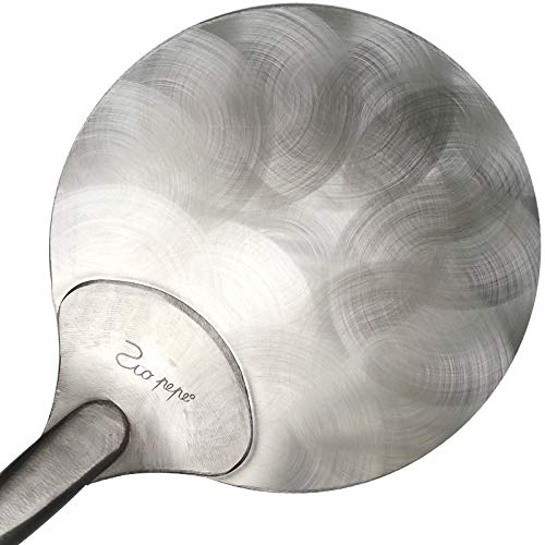 Pelle à Pizza Zio Pepe - Acier Inoxydable 25cm - Manche 175cm - Perforée Et Anti-Adhérence