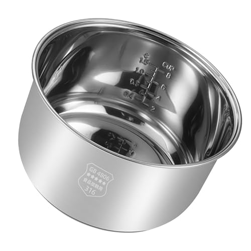 Repuesto de olla arrocera interior de acero inoxidable, antiadherente, compatible con múltiples ollas, 5 L con líneas de medición para una cocción precisa (5 L)