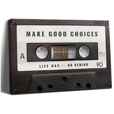 Balgardekor Painting Canvas Motivating Wall Art Home Decor for Living Room Office Inspirational Quote Make Good Choice Life Has No Rewind Pause If You Must.But Don't Stop (1, White, 16 x 24 Inches) Cover