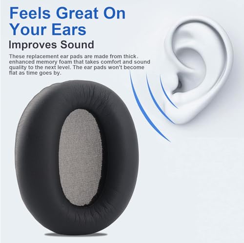 Almohadillas de repuesto W820NB para auriculares compatibles con Edifier W820NB, cuero protein suave, espuma de memoria, cubiertas de copas de oreja gris miniatura 2