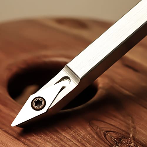 Mini Carbide Tipped Wood Lathe Turning Tools Combo Set Rougher Detailer Finisher With Wood Handle And Diamond Round Square Carbide Inserts，3Pcs #TOP3