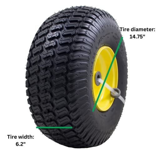Marastar 21426 Front Tire Assembly Replacement Compatible With 100 And 300 John Deere Riding Mowers 15" X 6.00-6" #TOP4