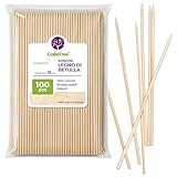 100 Spiedini in Legno di Betulla 15 cm x 2,5 mm | Bastoncini Extra Resistenti per Barbecue, Carne e Frutta | Stecchini Ecologici Multiuso per Fai da Te