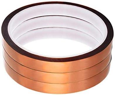 Qi Mei 3 Rolls Polyimide Adhesive Tape High Temperature Heat Resistant Tape Sublimation Tape 10mm X 31yd Tape