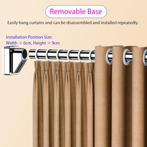 Adjustable Tension Rod for Hanging Clothes & Curtains, Retractable Stainless Steel Closet Rod Extender, No-Drill Drying Bar for Bathroom, 0.5m - 4m Length