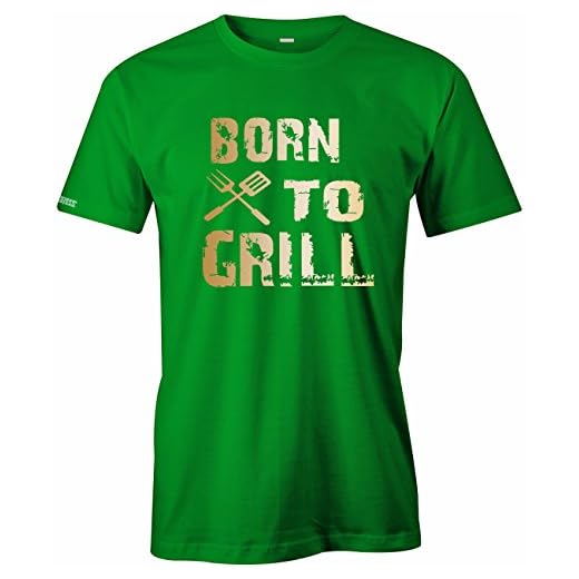 Jayess Born to Grill - Gold - Herren - T-Shirt in Grün by Gr. XL