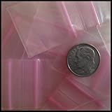 1010 Apple Mini Ziplock 100 Baggies Pink Color Colored 100 Bags 1' X 1'