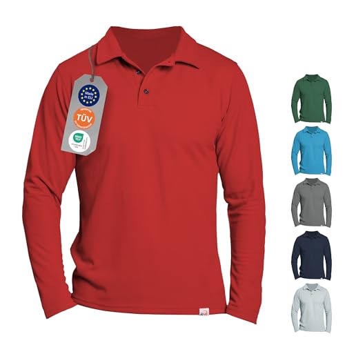 iQ-UV Herren Uv-Schutz Polo Shirt Langarm UV 50+ Polo Shirt Langarm, red, 2XL, 5191004360-562XL